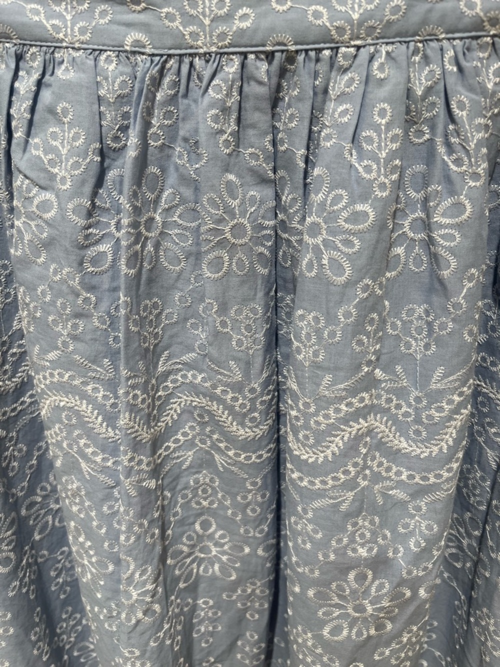 NWT LOFT Light Blue Maxi Skirt and Top with Lace Embroidery Scalloped Hem Set - Picture 6 of 16